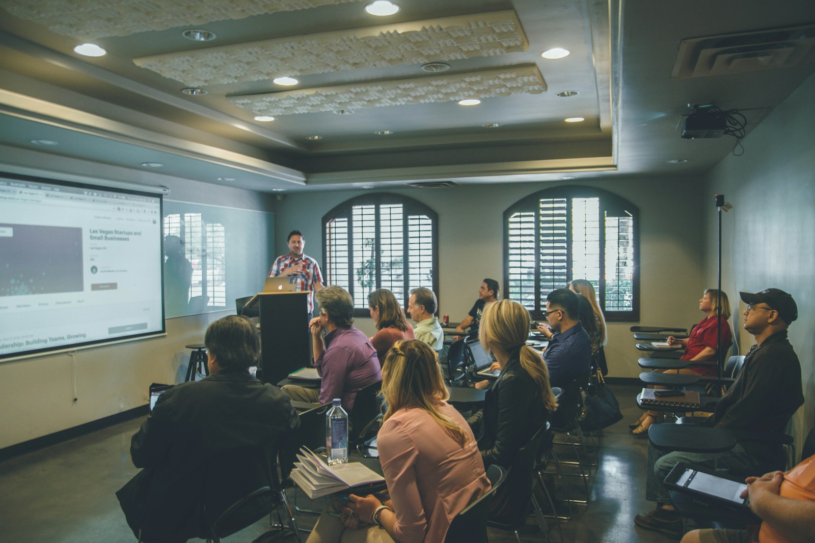 A lecture hall during a training session
